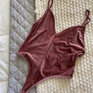 Pink Velvet Bodysuit